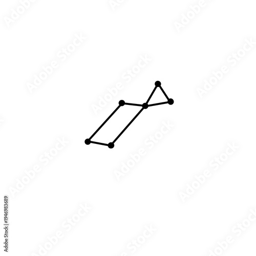 Lyra constellation star astrology organic line hand drawn black and white
