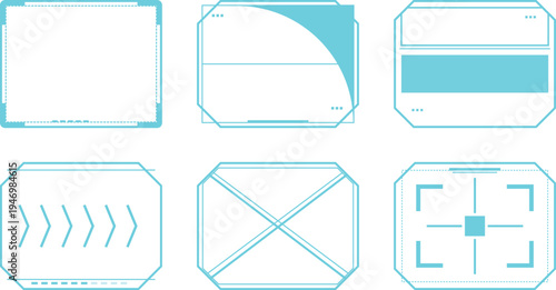 5K Futuristic HUD Border Frames and UI Elements