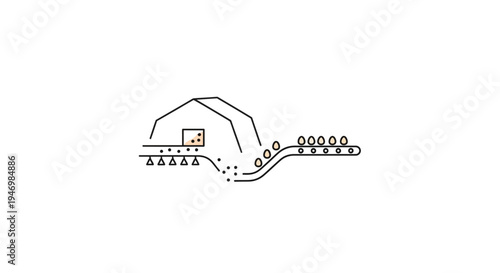 Industrial conveyor belt system machinery.
