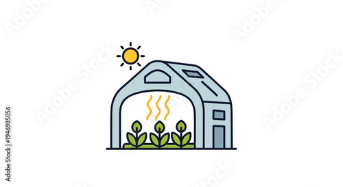 Greenhouse with plants inside growing.