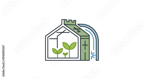 Greenhouse with plants inside it.