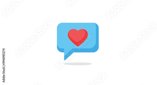 Heart Symbol in Speech Bubble Icon.