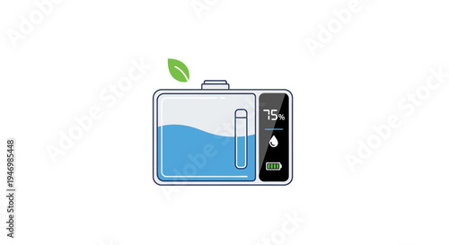 Humidifier with water and control panel.