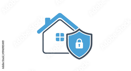 House with shield and lock symbol.