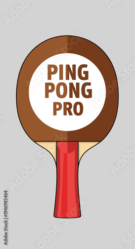 Illustration Of A Ping Pong Paddle Design Featuring Bold Typography And Minimalist Aesthetic