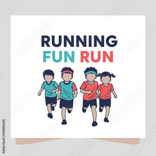 Illustration Of Cheerful Children Engaging In Recreational Running Activities Outdoors