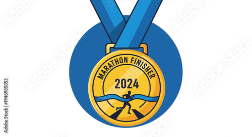 Illustrative Marathon Finisher Medal Design For The 2024 Race