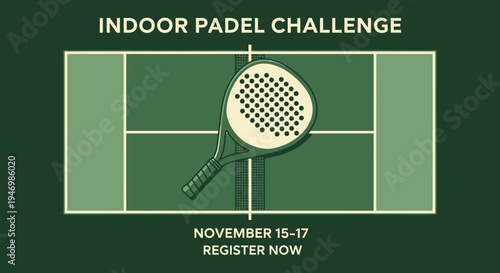 Indoor Padel Challenge Event Announcement Graphic
