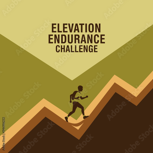 Inspiring Elevation Endurance Challenge Concept Depicting Athletic Pursuit, Perseverance and