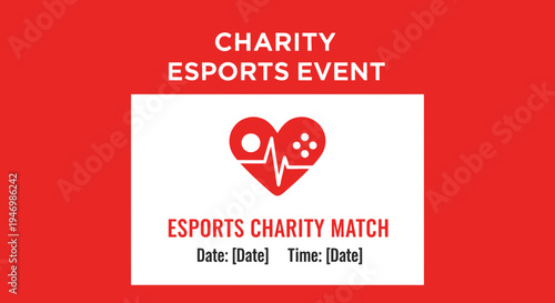 Inspiring Charity Esports Event Design Featuring a Heart-Shaped Gaming Icon for Awareness