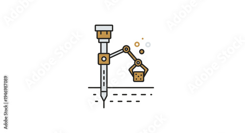 Industrial robotic arm drilling machine.