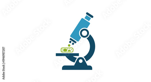 Laboratory Microscope Instrument Closeup View.
