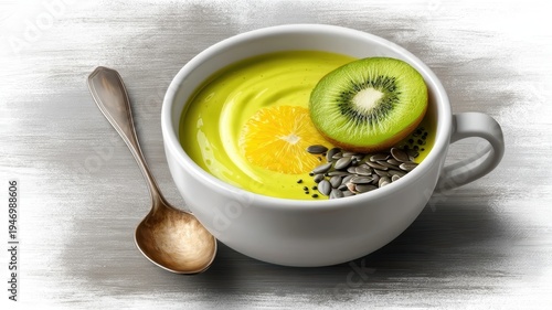 Green smoothie bowl healthy green smoothie served in bowl perfect for breakfast or snack
