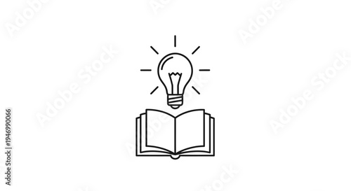 Light Bulb Over Open Book.