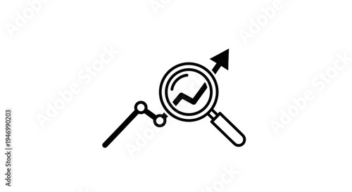 Magnifying glass with arrow pointing up.