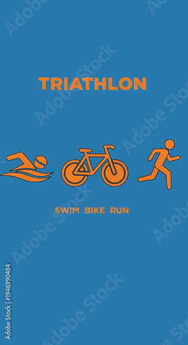 Inspiring Illustration Of Triathlon Sports Concept Showing Swim Bike And Run Activities Perfectly
