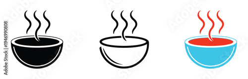 Soup Bowl Icon Seasonal Comfort Winter Steaming Hot Meal Vector Illustration