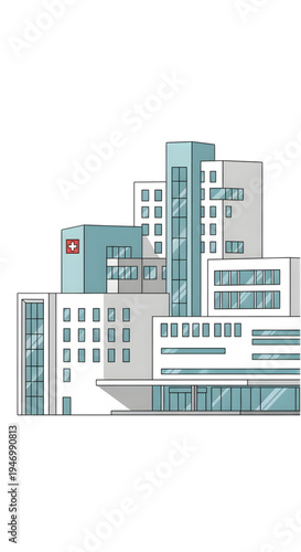 Modern hospital buildings architecture design abstract clinic facade