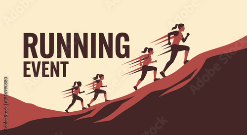 Inspiring Running Event Illustration: Conquer Challenges and Achieve Goals Through Fitness