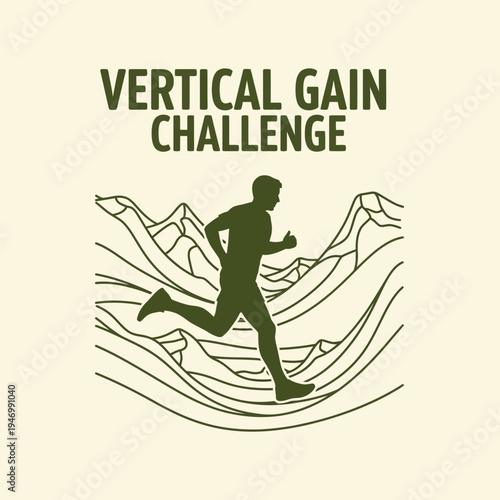 Inspiring Silhouette Of A Runner Tackling A Vertical Terrain Challenge With Enthusiasm