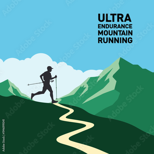 Inspiring Silhouette Of An Ultra Endurance Mountain Runner Navigating Rugged Terrain Successfully