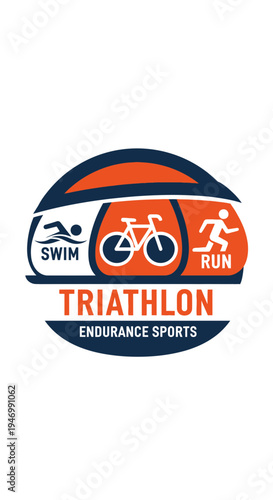 Inspiring Triathlon Logo Showcasing Swim, Bike, and Run Elements for Endurance Sports Enthusiasts