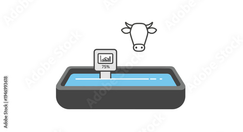 Mooing Cow Above A Tablet Computer.