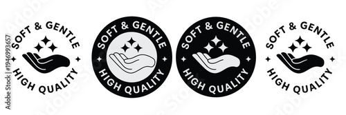 Sensitive Skin Icon Set Organic Cosmetic Skin Care Feather Symbol Vector