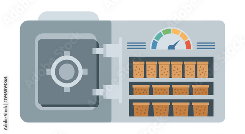 Open Safe with Money Inside.