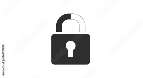 Open Padlock with Keyhole Closeup.