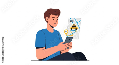 Man Using Smartphone with Thought.