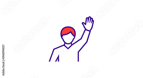 Person Waving Hand in Greeting Gesture.