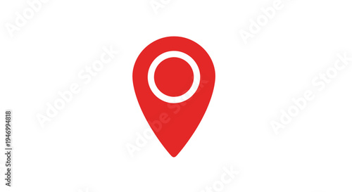 Red Location Map Pin Icon Symbol.