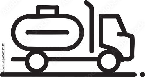 Vacuum Cleaner Nozzle and Hose Line Art Icon