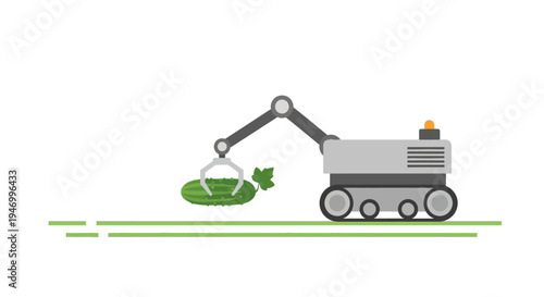 Robot picking up green lettuce leaf.