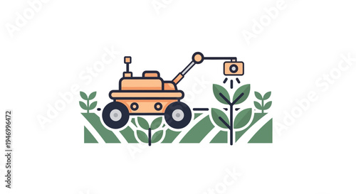 Robot watering a plant with camera.