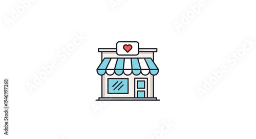 Small pharmacy storefront with heart.