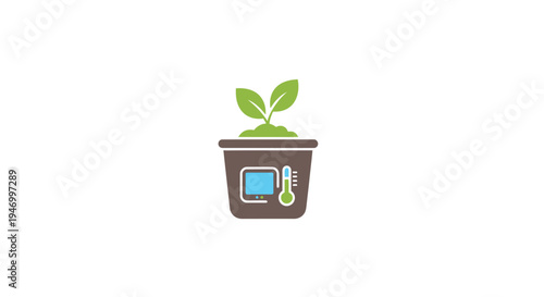 Small Potted Green Plant Sprout.