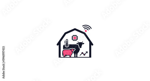 Smart farm cow with wireless technology.