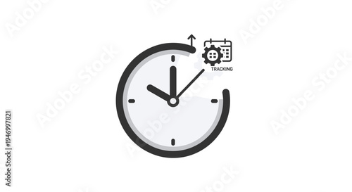 Simple Analog Clock Face Illustration.
