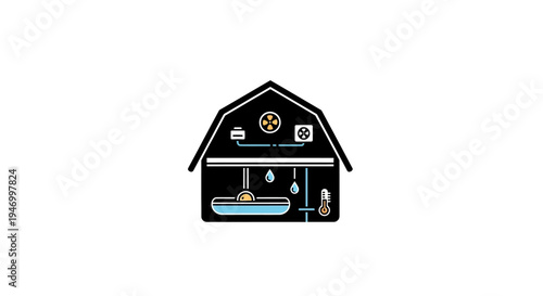 Simple black garage with tools inside.