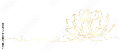 Vector silhouette illustration of a golden lotus for Vesak Day