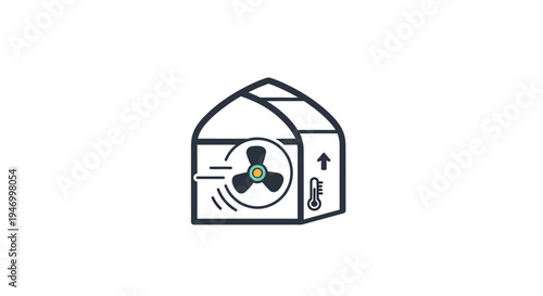 Simple line drawing of a fan.