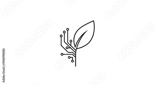 Simple line drawing of a leaf.
