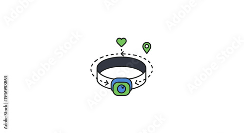 Smart pet wearable device tracker collar.