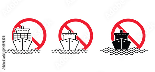 Western Asia. Strait of Hormuz and prohibitory sign. Naval blockade of naval vessels, oil tankers and cargo ships. For freight containers, access is prohibited or prohibited. Islamic Republic of Iran