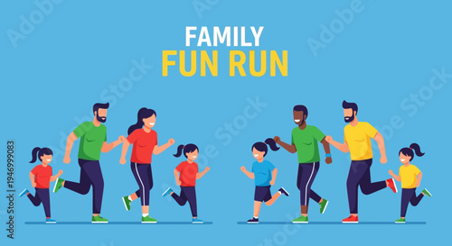 Joyful Families Embark on a Delightful Run, Sharing Happiness and Creating Memories