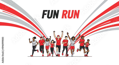 Joyful Group Participating In a Fun Run Celebrating Teamwork and Achievements
