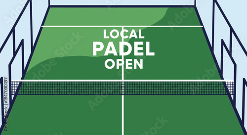 Local Padel Open Illustration: A Vibrant Graphic Design for Sporting Events and Competitions