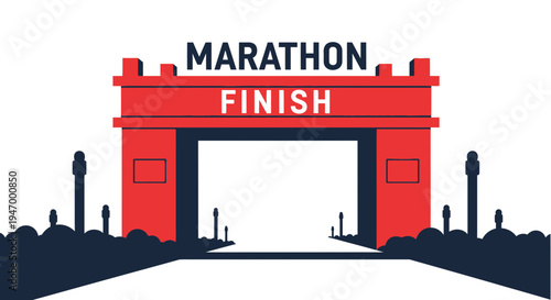 Marathon Finish Line: A Bold Graphic Depicting Triumph And Crossing The Goal